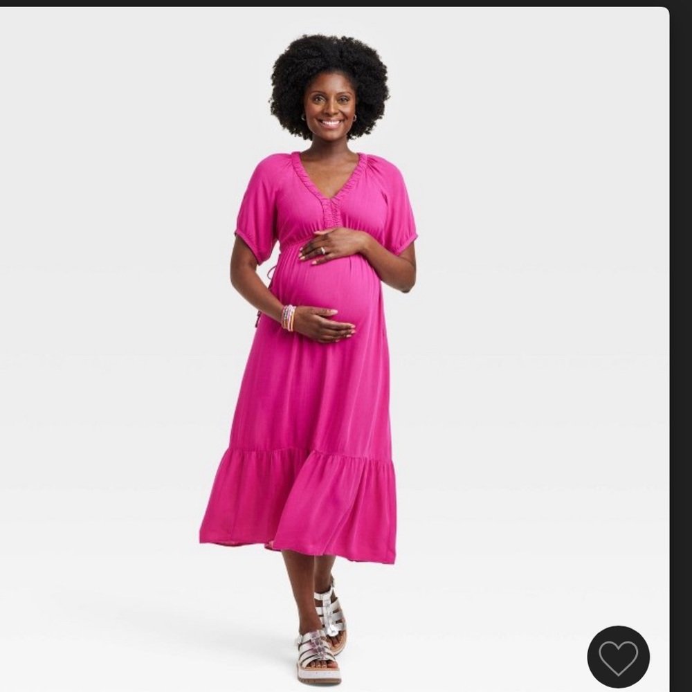 NWOT Cinch Waist Woven Maternity Dress